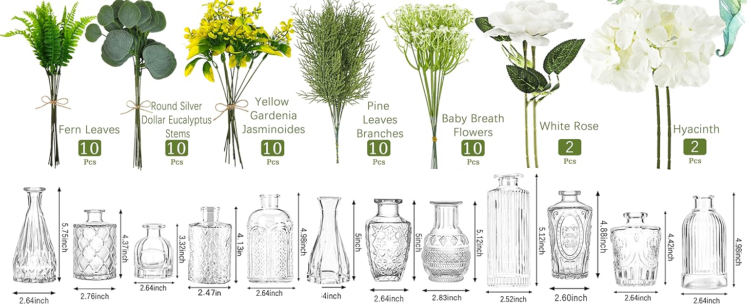 Artificial flower with bud vases