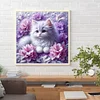 Cats And Flowers-Full Round Diamond Painting 30*30CM