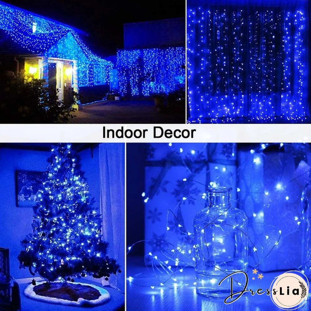 8 Modes 300LEDs Copper Wire String Lights Solar Power Fairy Light IP65 Waterproof Indoor Outdoor Christmas Decoration Lighting for Home, Garden, Party, Path, Bedroom, Wedding, DIY Decoration