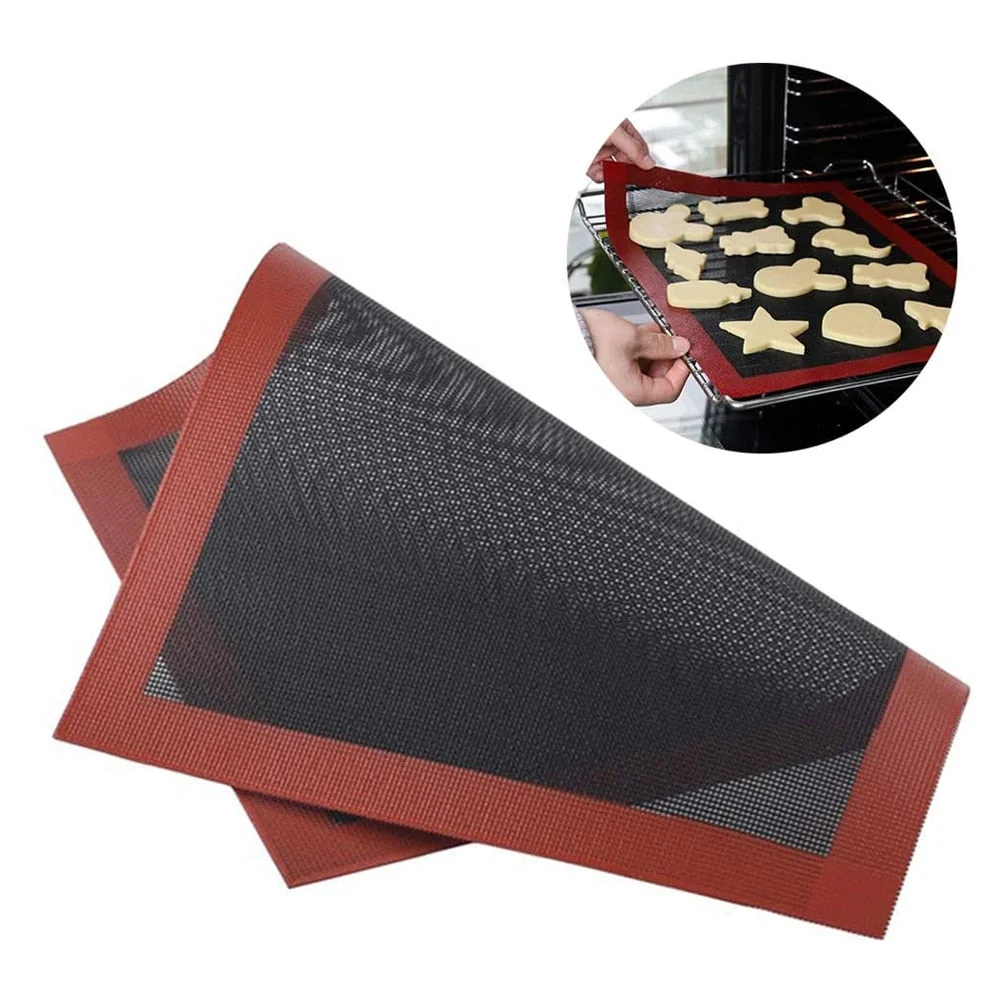 Micro-Perforated Baking Mat Silicone Biscuit Baking Mat Anti-Slip Macarons Pizza Non-Stick Baking Pan Mat For Oven Microwave