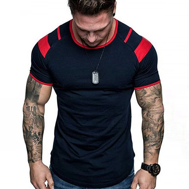 Men's Contrast Color Casual T-Shirt