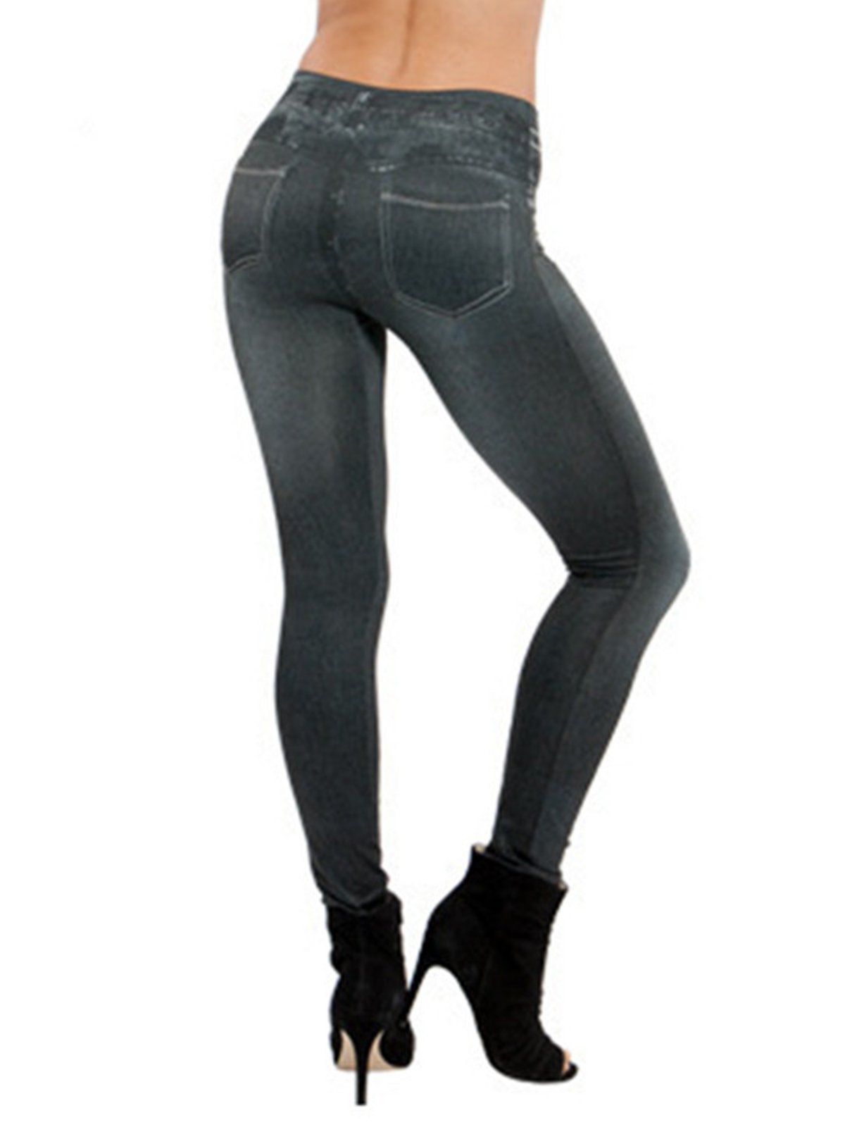 Sexy Plain Faux Demin Plus Size Pants