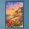 Summer Vacation Full DIY 5D Round Drill Diamond Art Kits Large Size 40*60cm Diamond Dots Paintings Picture Arts Craft Diamond Crystal Rhinestones Painting Kits for Adults/Beginners Gift Idea