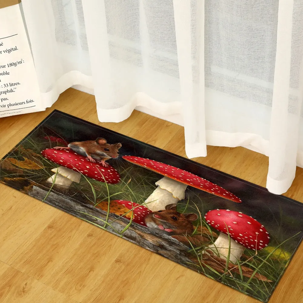 Kitchen Carpet Home Bedroom Entrance Doormat Hallway Balcony  Floor Mat Landscape Pattern Bathroom Non-Slip Water Absorption Rug