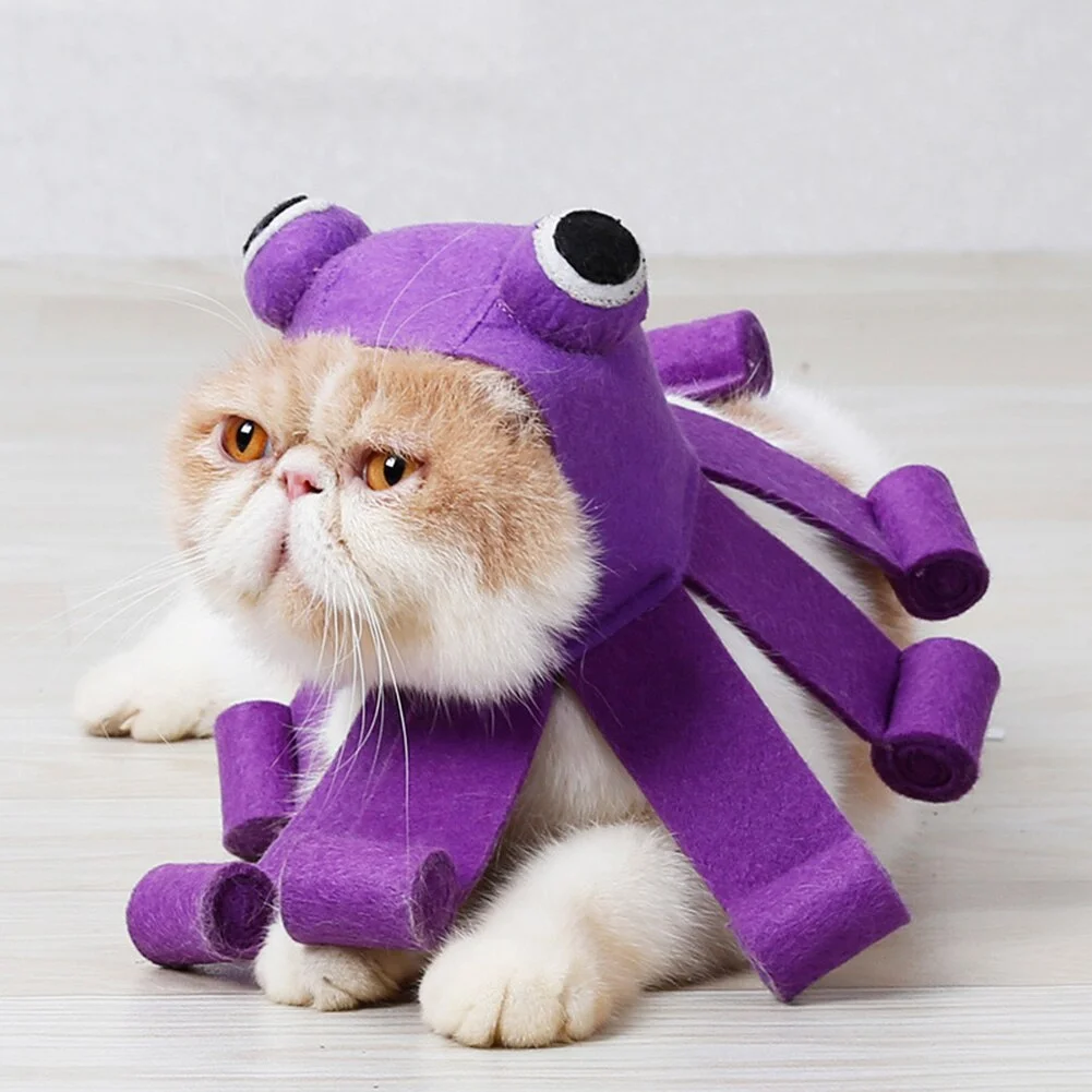 Cute Octopus Hat For Cat Halloween Pet Costume-elleschic