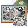 >SALE<Full Embroidery Eco-cotton Thread 11CT Printed Tiger Cross Stitch Kit 65x45cm