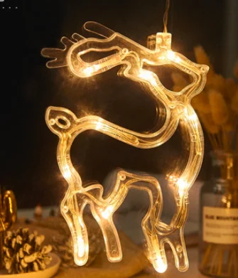 LED Christmas festive room window display suction cup lights decorative lights