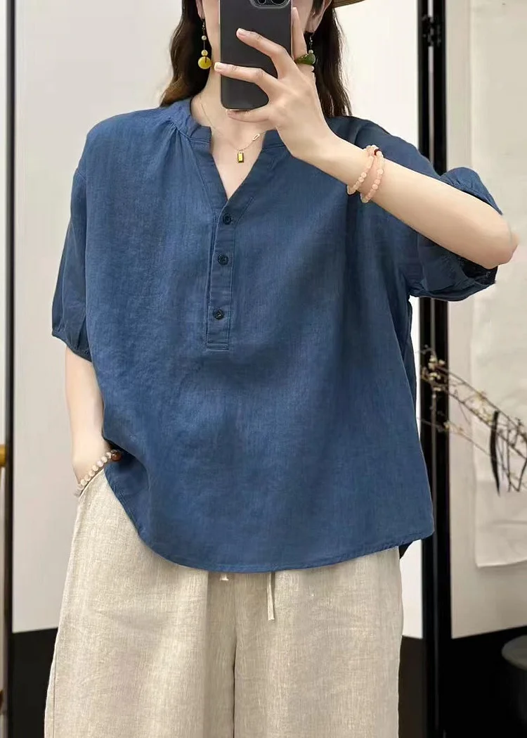 V-neck Button Solid Color Knit Suit