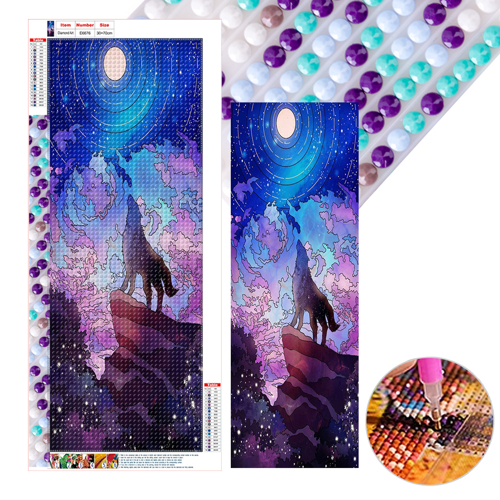 Wolf 30*70cm(canvas) full round drill diamond painting
