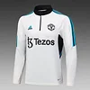 2023/2024 Manchester United Half-Pull Training Suit Off-White Football Shirt 1:1 Thai Quality Set love fball