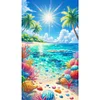 (40*70cm)Coconut Tree Shells Beach - Full Round Drill Diamond Painting