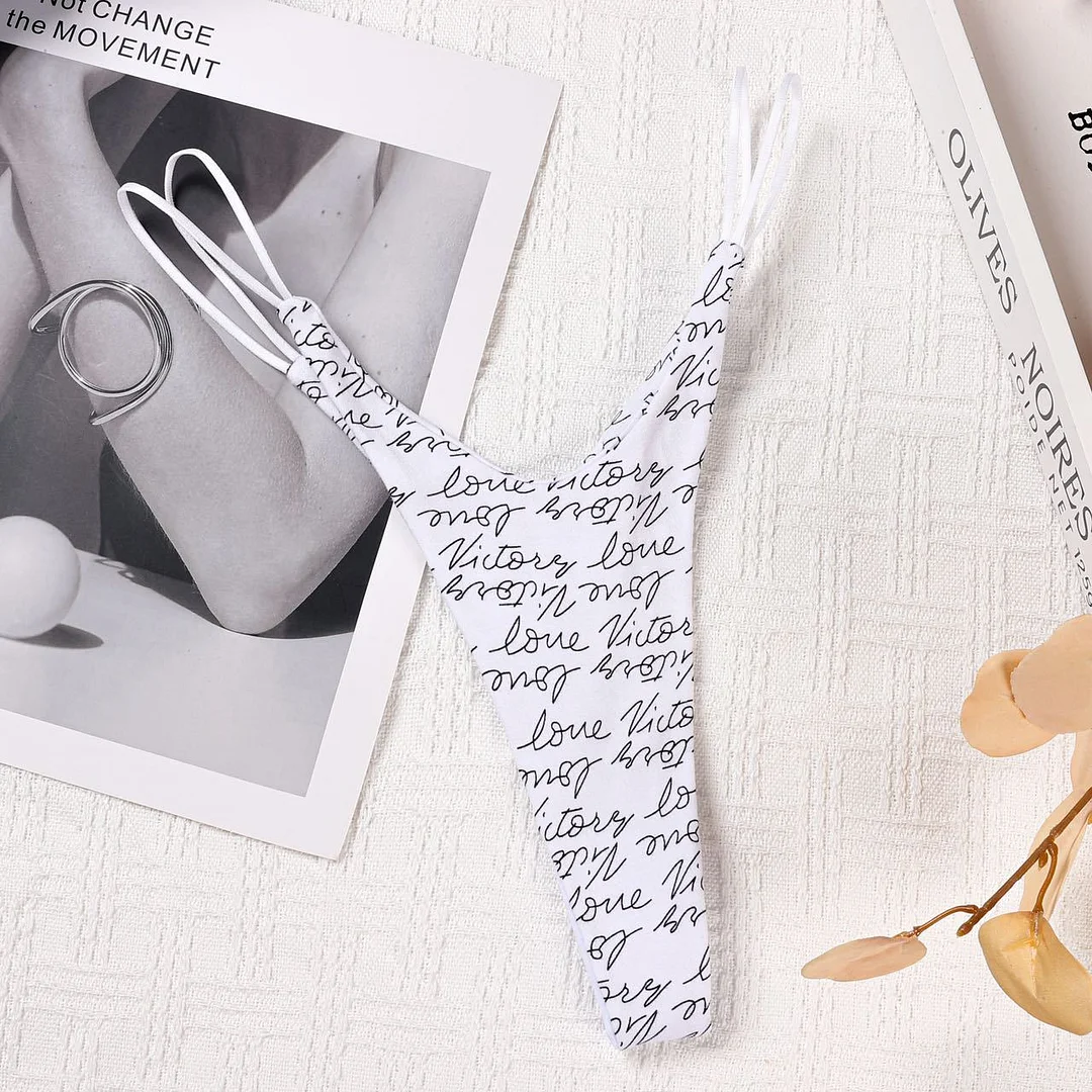 Athvotar Athvotar Cotton Double Fine With Sexy Thong Lady English Letter Logo Thong Love T Trousers Women Cotton Crotch