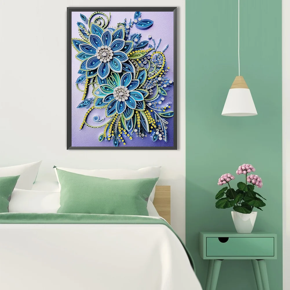 Diamond Painting - Partial Special Shaped Drill - Flower(Canvas|30*40cm)