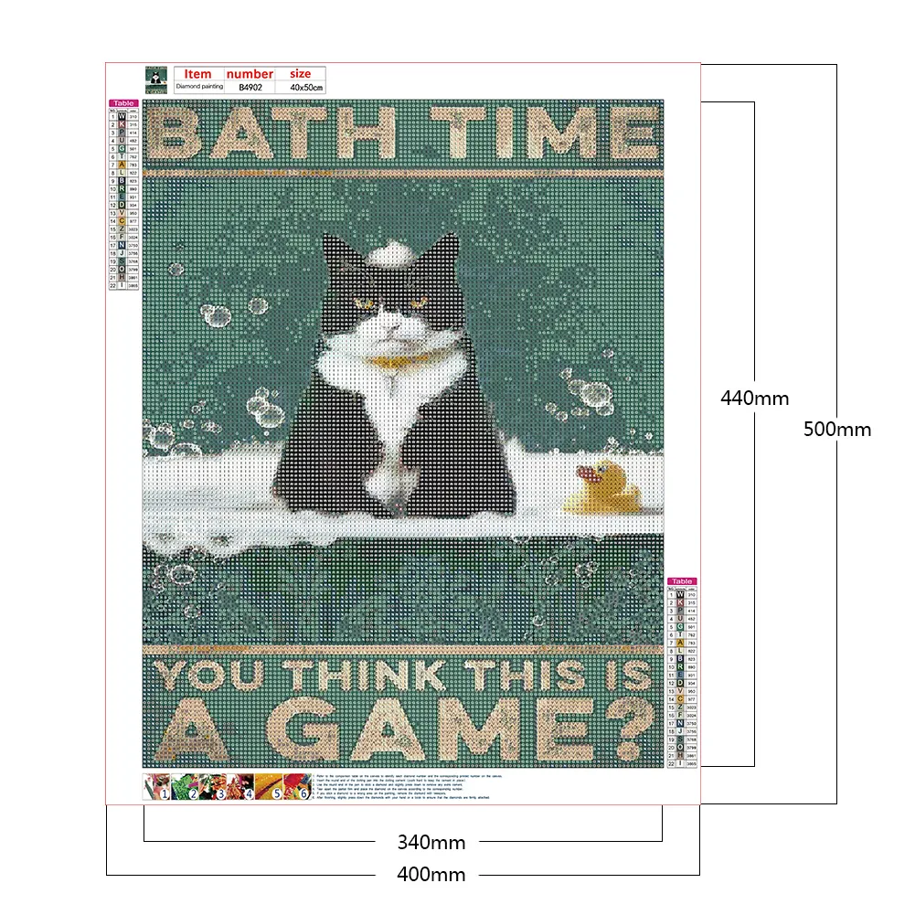 Full Round Diamond Painting 40*50cm - Cow Cat Poster
