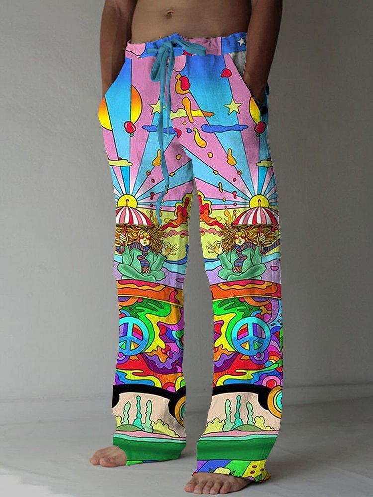 Men's Fashion Hippie Printed Casual Trousers