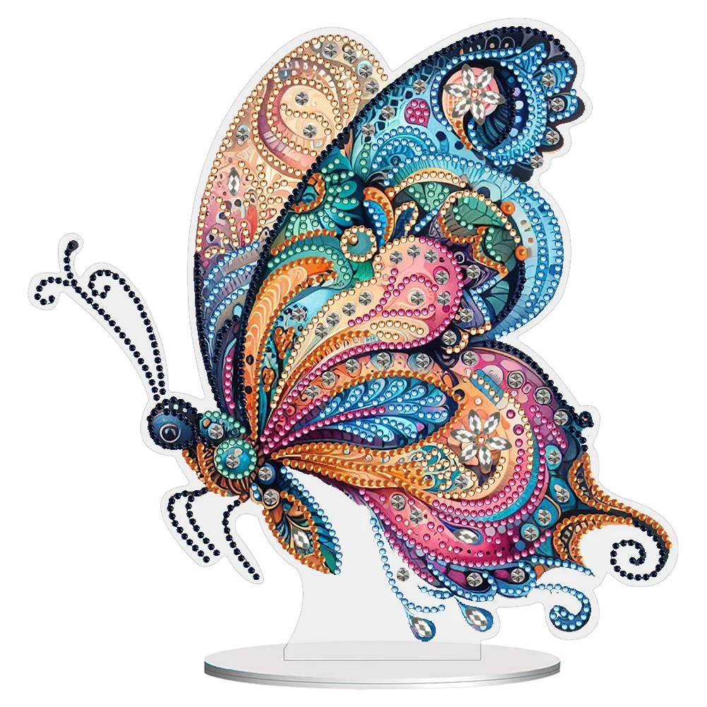 DIY Flower Butterfly Special Shaped Acrylic Desktop Diamond Painting Art Office Decor