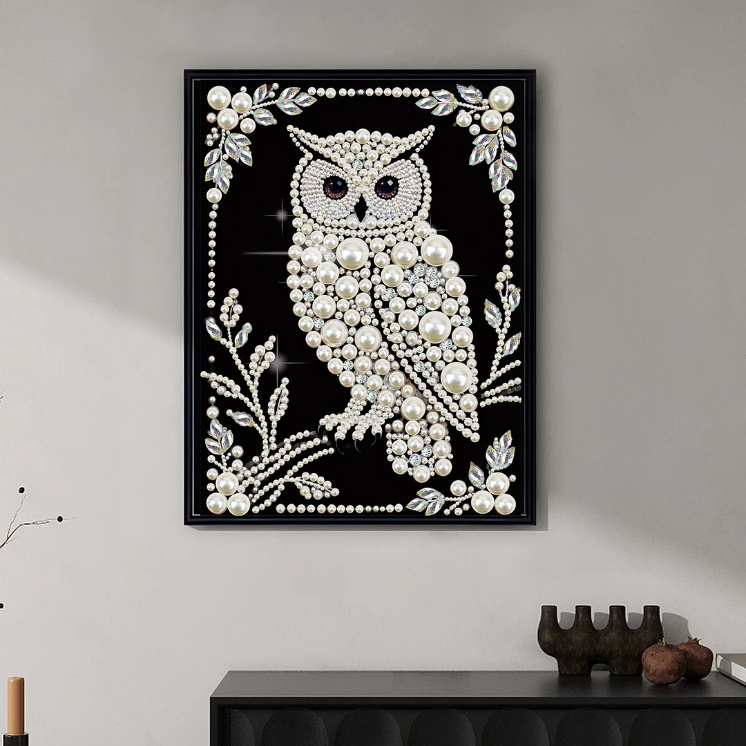 Owl Special Shaped 5D DIY Partial Drill Diamond Painting Kit Home Art 30x40cm