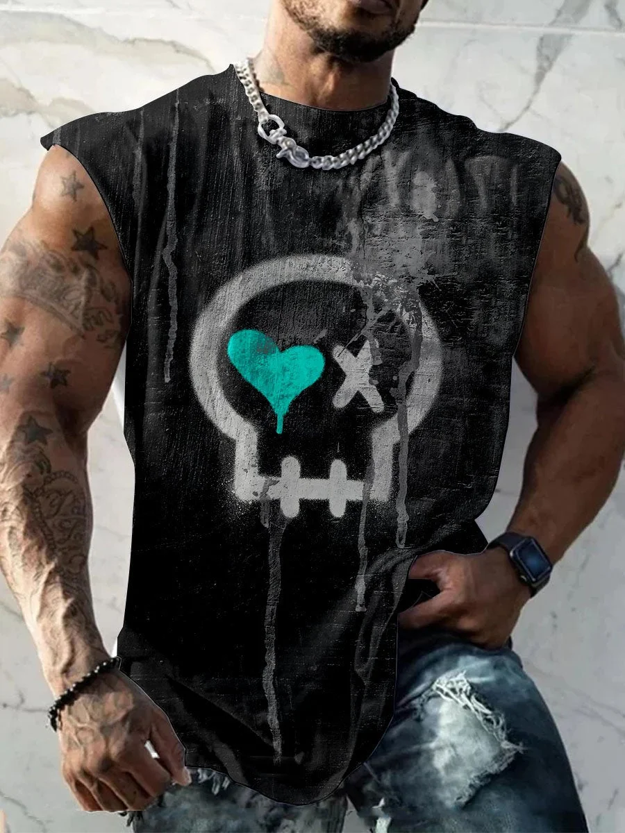 Men's Smiley Face Funny Wide Shoulder Vest