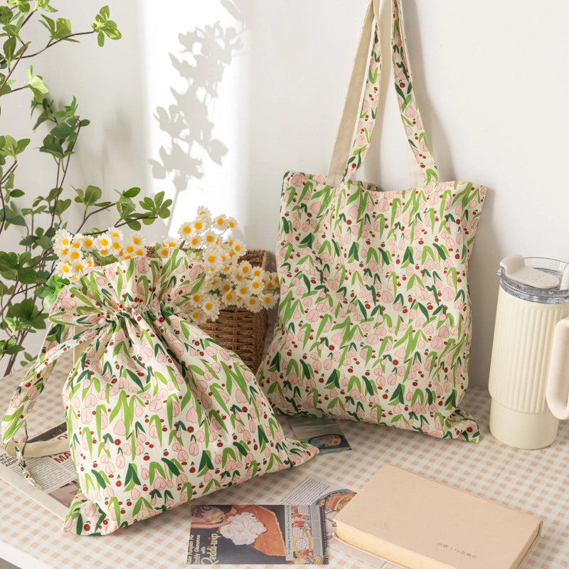 Women's Medium Cotton Color Block Vintage Style Classic Style Square Open Canvas Bag2