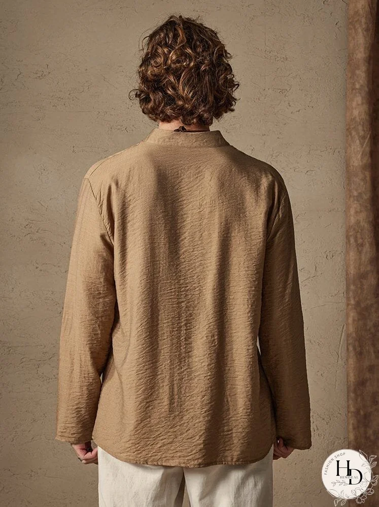 Linen Henry Long Sleeve Beach Shirt