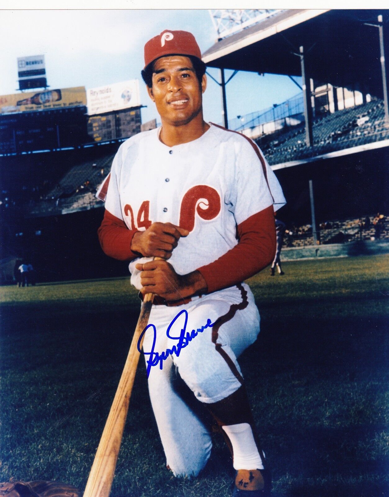 BYRON BROWNE PHILADELPHIA PHILLIES ACTION SIGNED 8x10