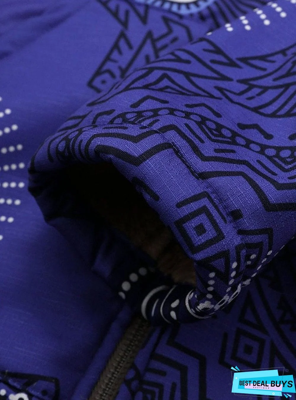 Hooded Abstract Print Coat