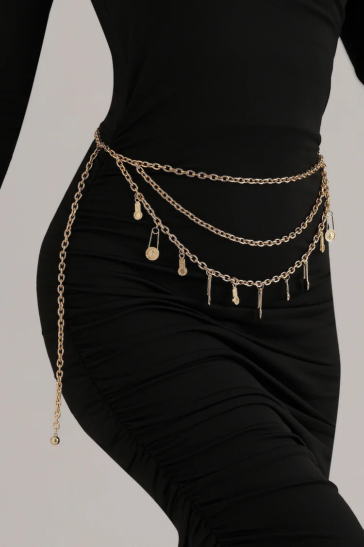 Party Lion Head Pendant Multi-Layer Waist Chain Belt 2024 - Xpluswear