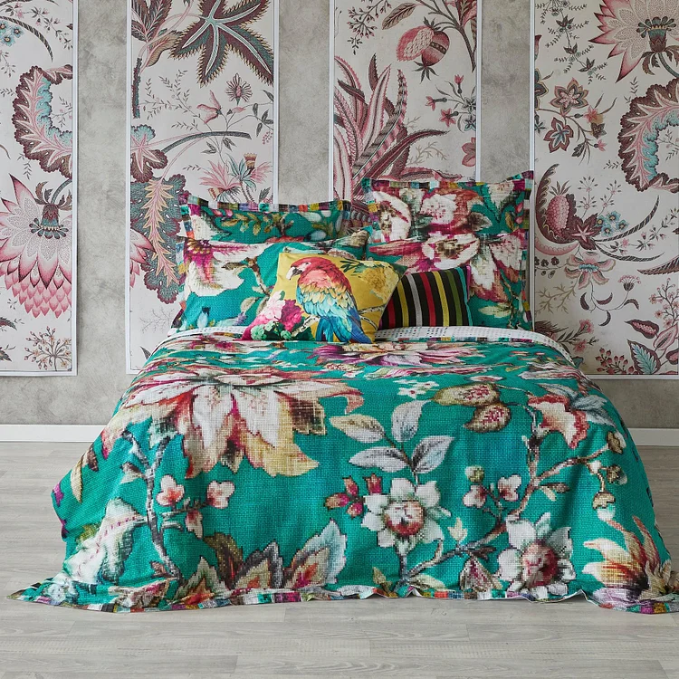 Jacobean Teal Quilt Cover Set