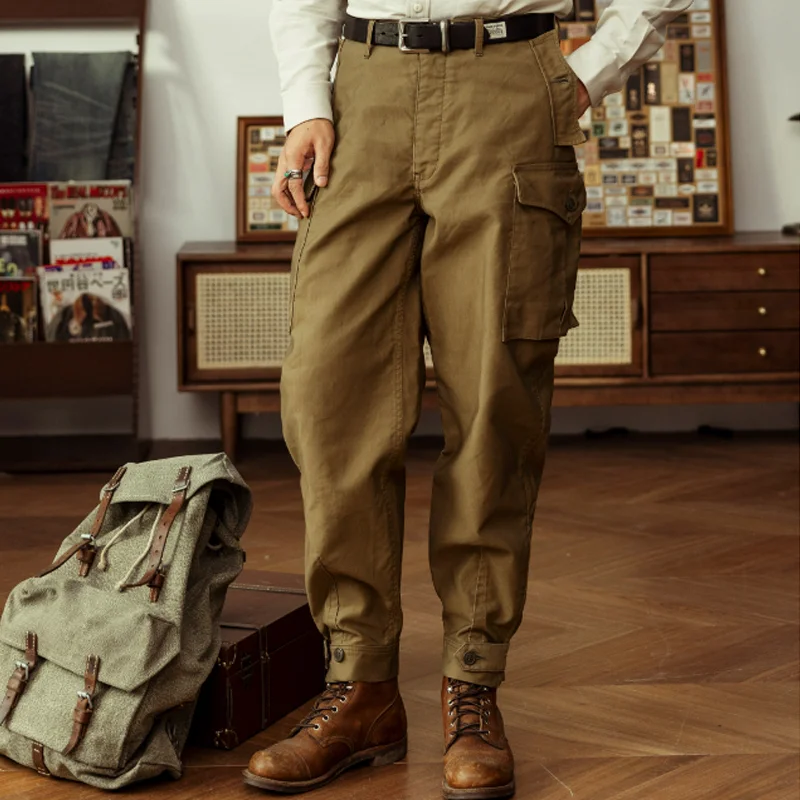 American Heavy Casual High Waisted Breeches Pants