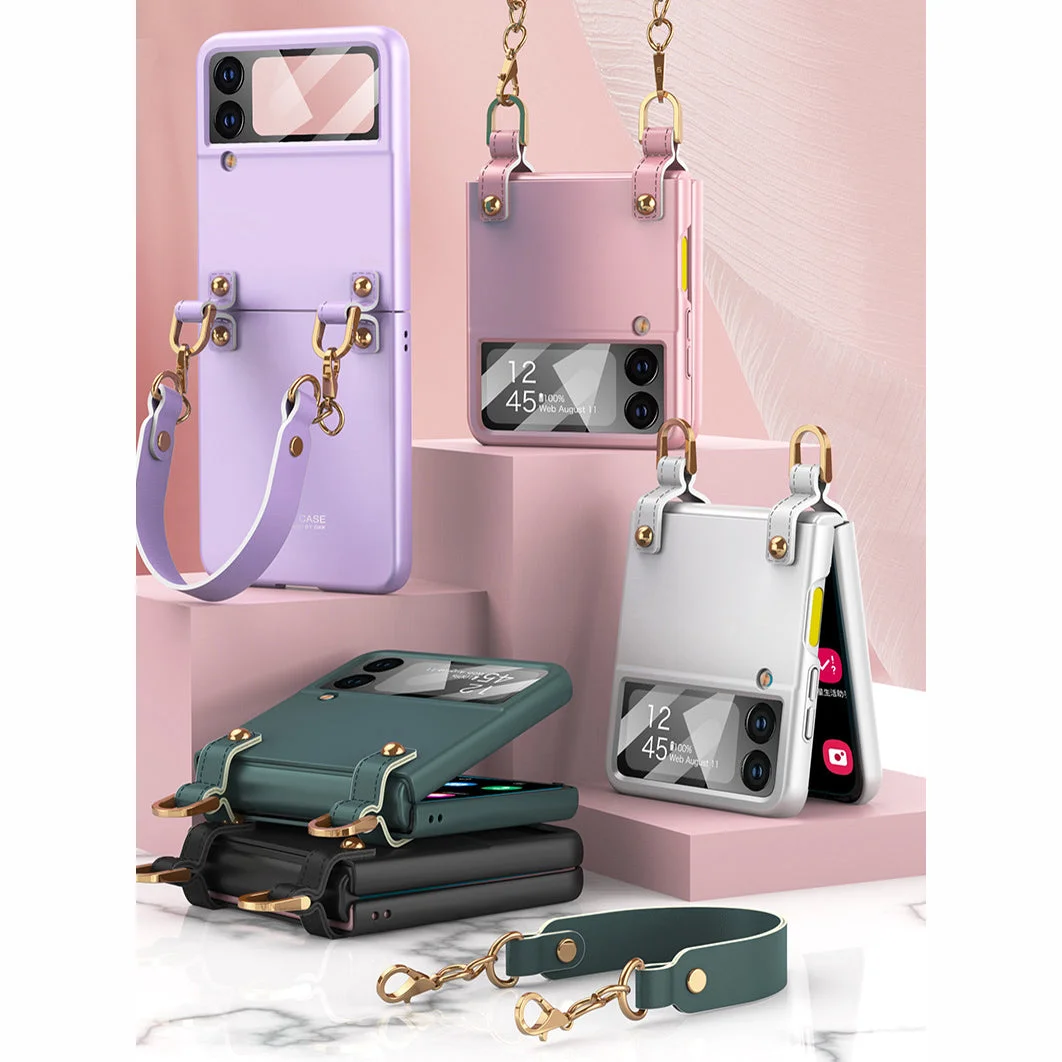 Applicable For Samsung Zflip3/4 Folding Fashion Women's Ultra-Thin Handbag Mobile Phone Case