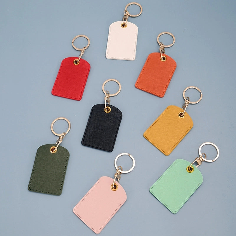 Access Card Case Water Drop Keychain Genuine Leather Community Women Men’s Ic Student Bus Card Elevator Induction Protective Case
