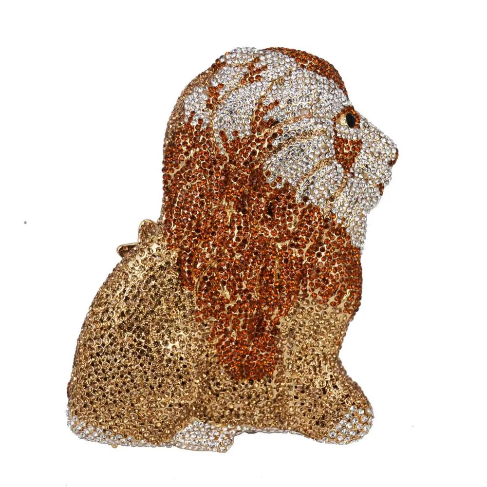 Animal Designer Luxury Crystal Evening Bag lion leopard Clutch Purse Women Handbags Chain Day Clutches SC911
