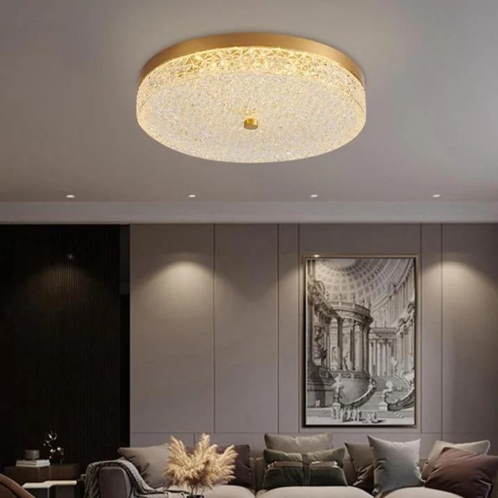 Luxury Crystal Bedroom Ceiling Lamp Round Atmosphere Simple Modern Room Led Master Bedroom Lamps