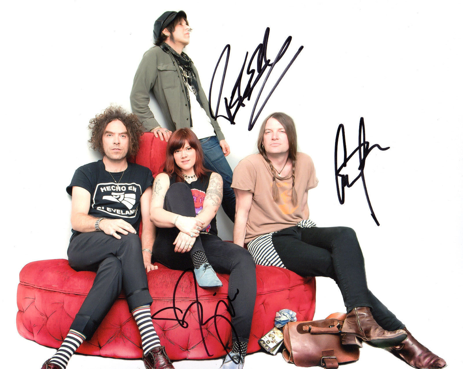 GFA American Rock Band * THE DANDY WARHOLS * Signed 8x10 Photo Poster painting PROOF D2 COA