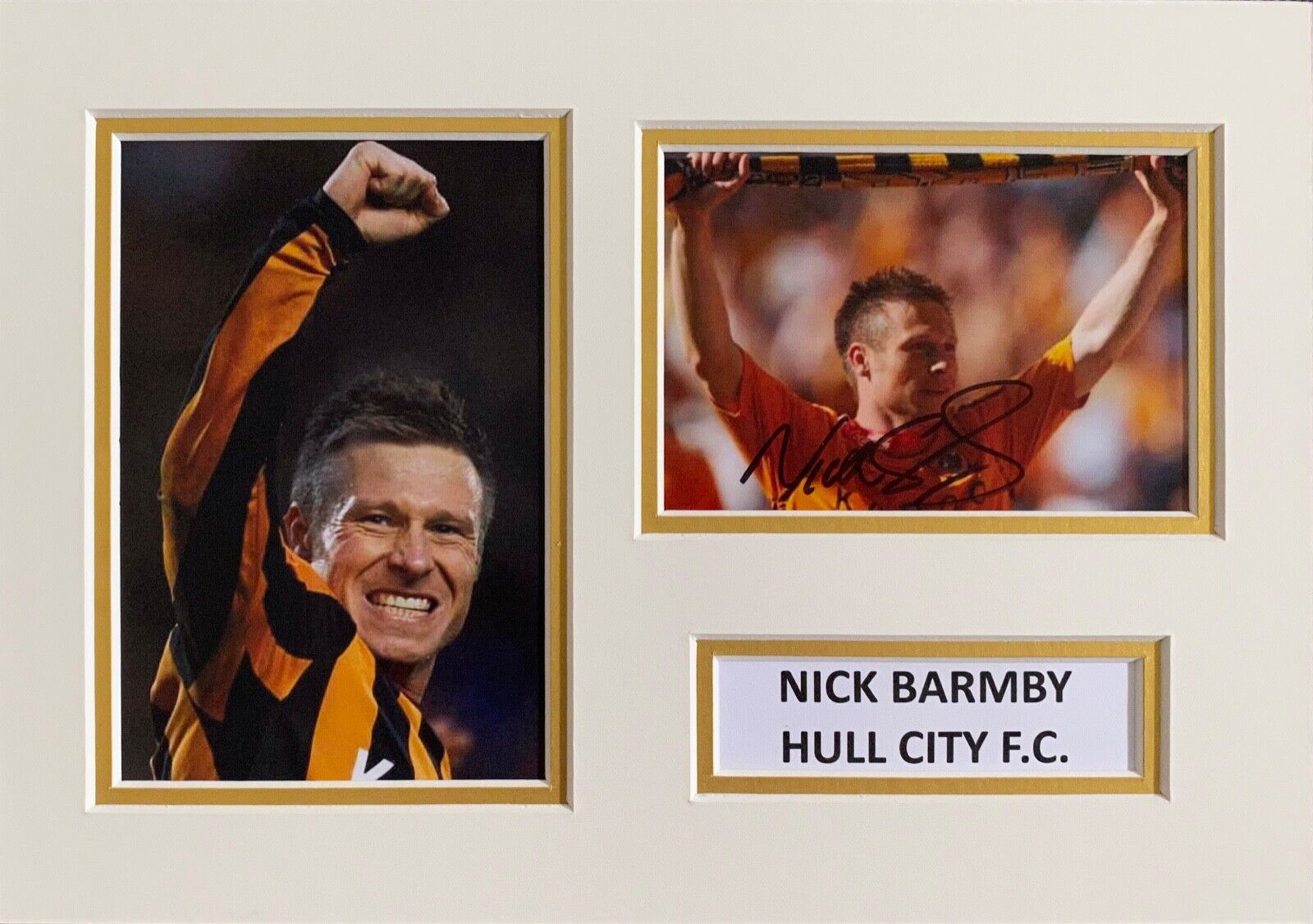 NICK BARMBY HAND SIGNED A4 Photo Poster painting MOUNT DISPLAY HULL CITY AUTOGRAPH 1