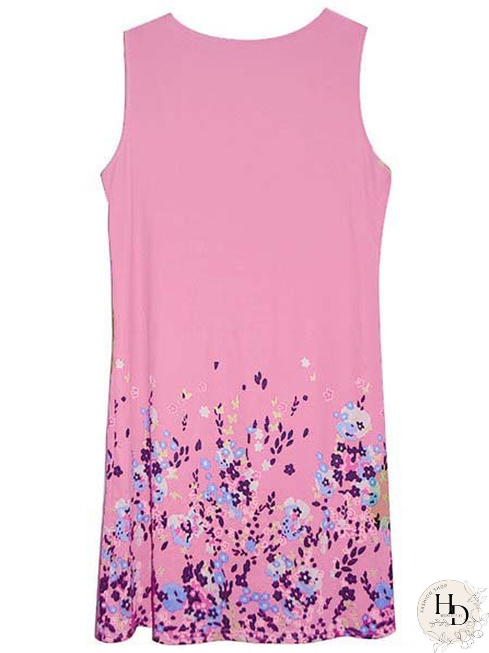 Casual Painted Sleeveless Crew Neck Casual Dresses