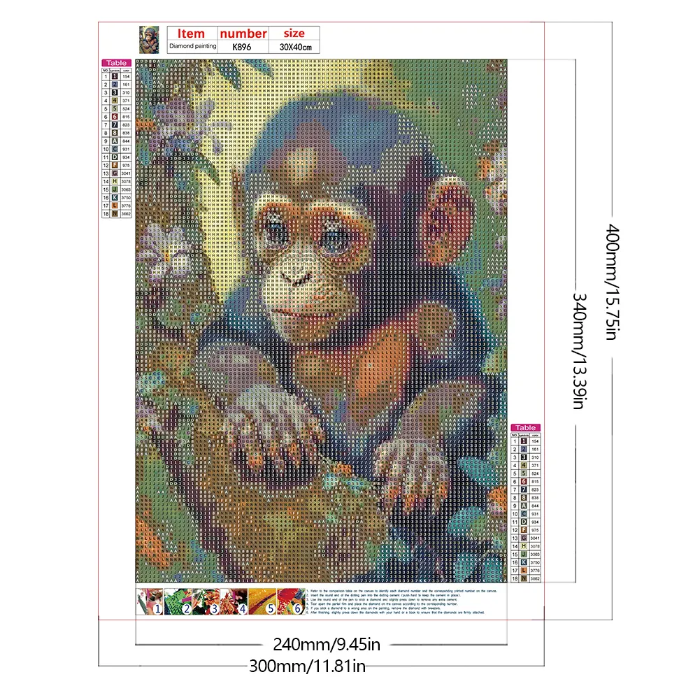 Diamond Painting - Full Round Drill - Monkey(Canvas|30*40cm)