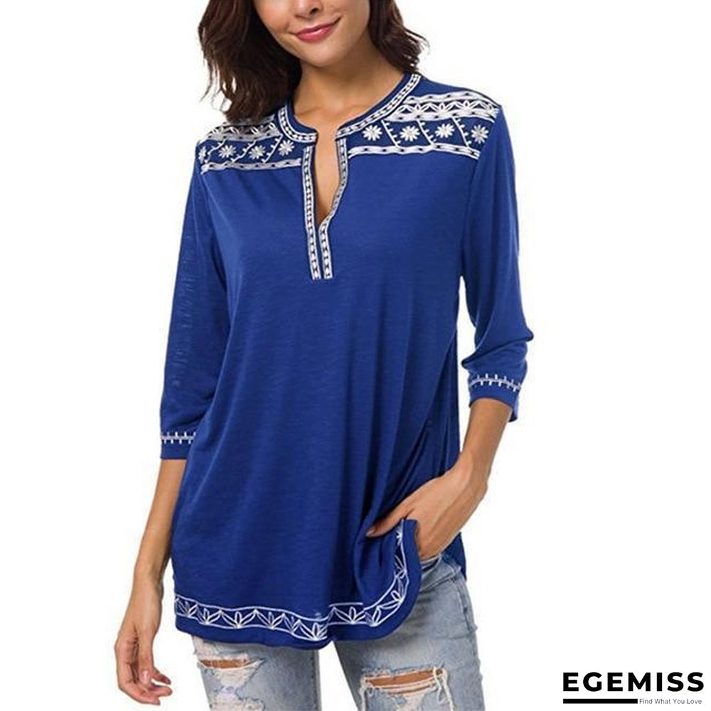 Elegant Women Vintage V-Neck Blouse Tops Tee T-Shirts Plus Size 5XL | EGEMISS