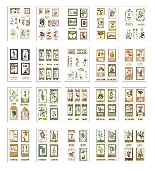 Letters and Memories Series Butterfly Plants Vintage Stickers Book Book Material Stickers