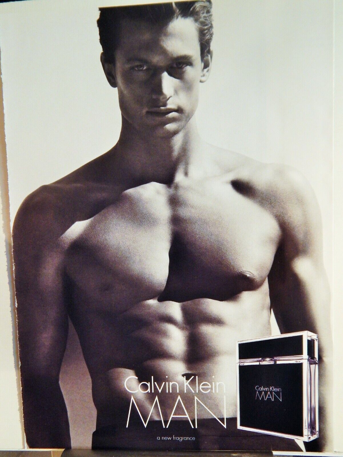 CALVIN KLEIN MAN FRAGRANCE 2007 VTG Photo Poster painting AD, RARE EPHEMERA