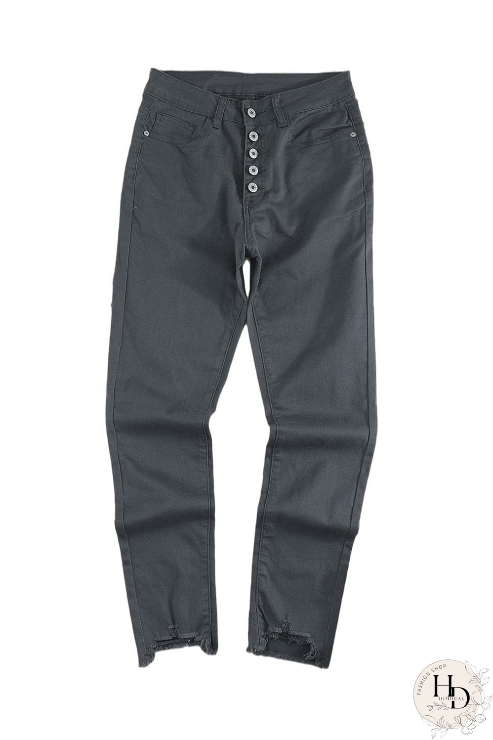 Elastic Loose Wide Leg Button Pants