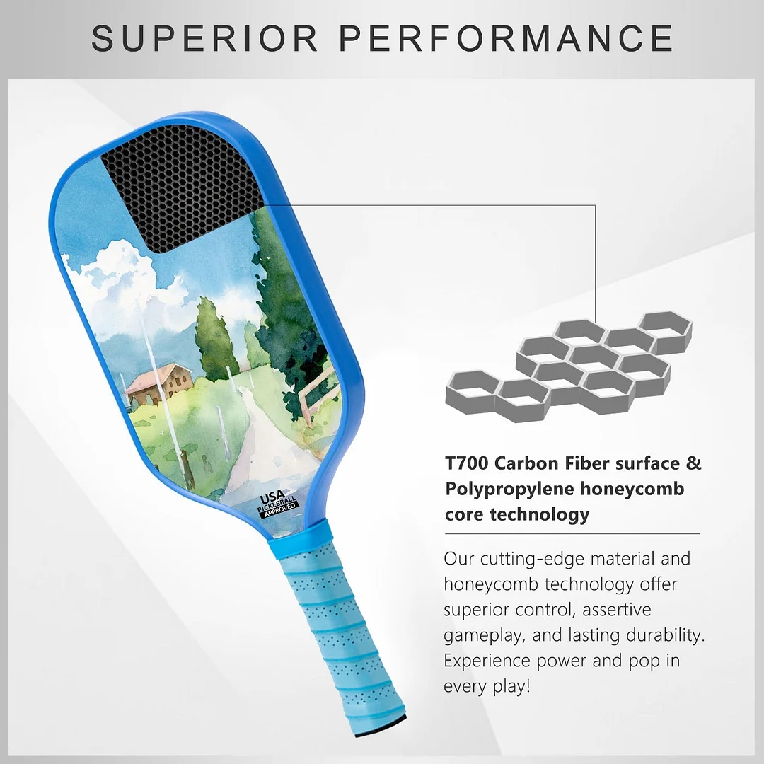 Original Paddle (16mm) T700 Sandblasted Carbon Fiber-Vibrant Vista Paddle