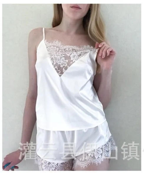 Churchf Exploding New Homewear Fashion And Comfortable Lace Pajamas Set Large