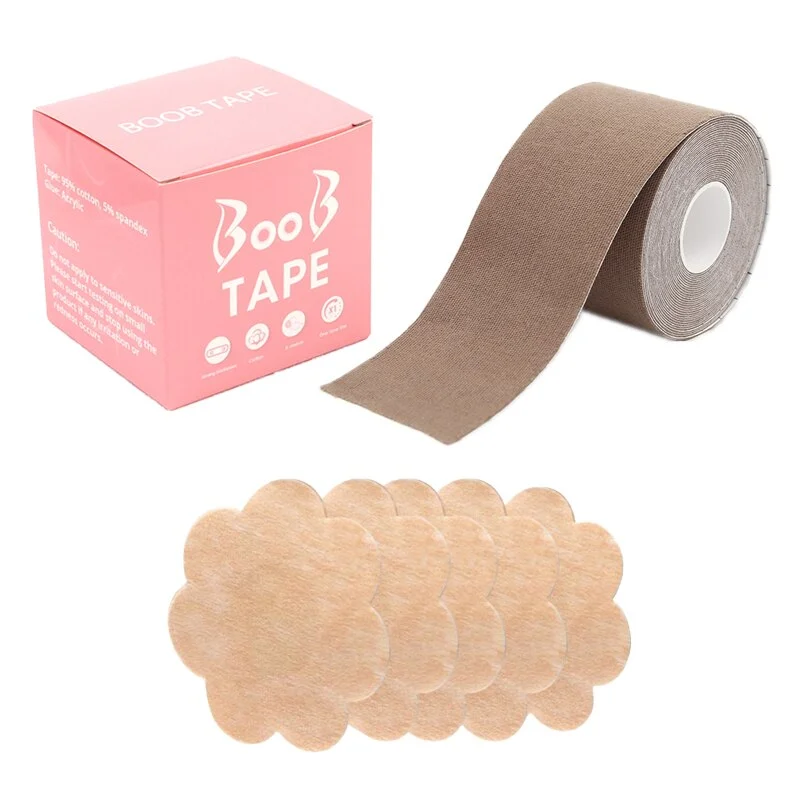 Billionm 1 Roll Women Boob Lift Tape Nipple Covers Sticker Free Cut Breast Chest Pasties Adhesive Tape Sticky Push Up Invisible Bra Pads