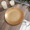 10 Pack | 8" Gold Round Plastic Dessert Plates With Gold Rim, Disposable Appetizer Salad Party Plates