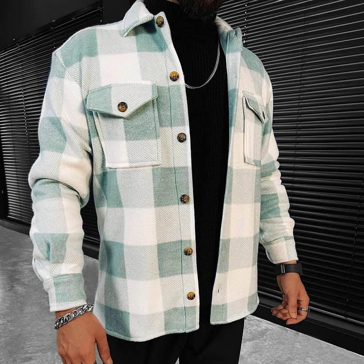 Checkerboard Long-sleeved Shirt/jacket