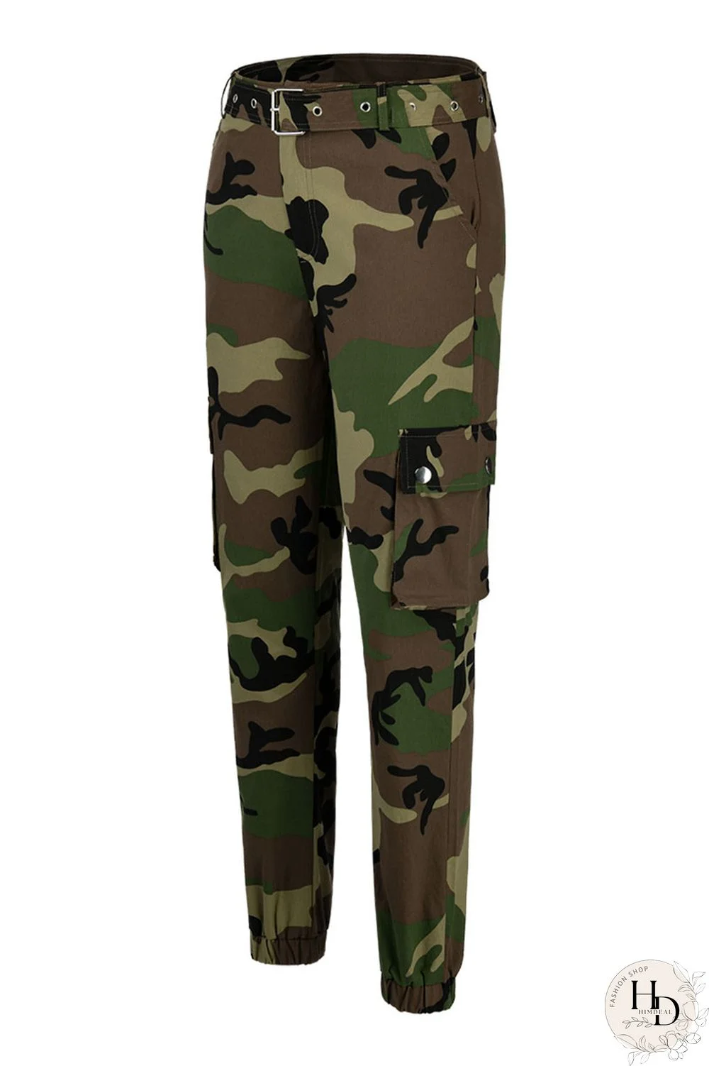 Army Green Zipper Fly Button Fly Mid Metal Zippered pencil Pants Pants