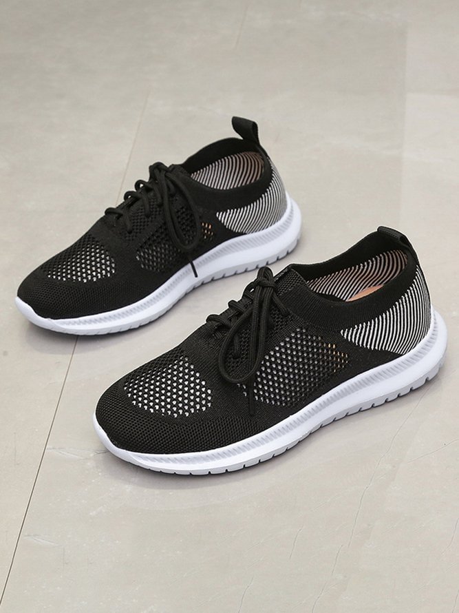 Striped Stitching Mesh Breathable Casual Sneakers CS508- Fabulory