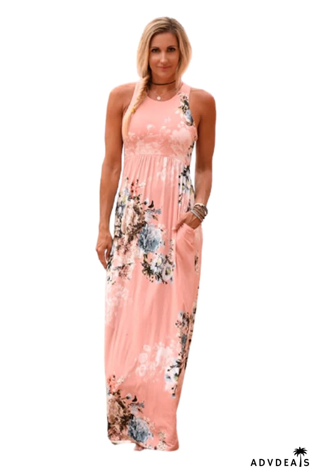 Floral High Waist Maxi Dress