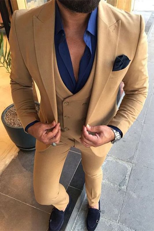 Peaked Lapel Shining Prom Attire For Guys 2022 With Three Pieces | Ballbellas Ballbellas